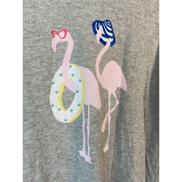 Talbots women's medium grey long sleeve‎ flamingo lightweight knit sweater top - Picture 2 of 6